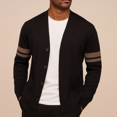 Aiden | Men’s Striped Pattern Open Front Cardigan