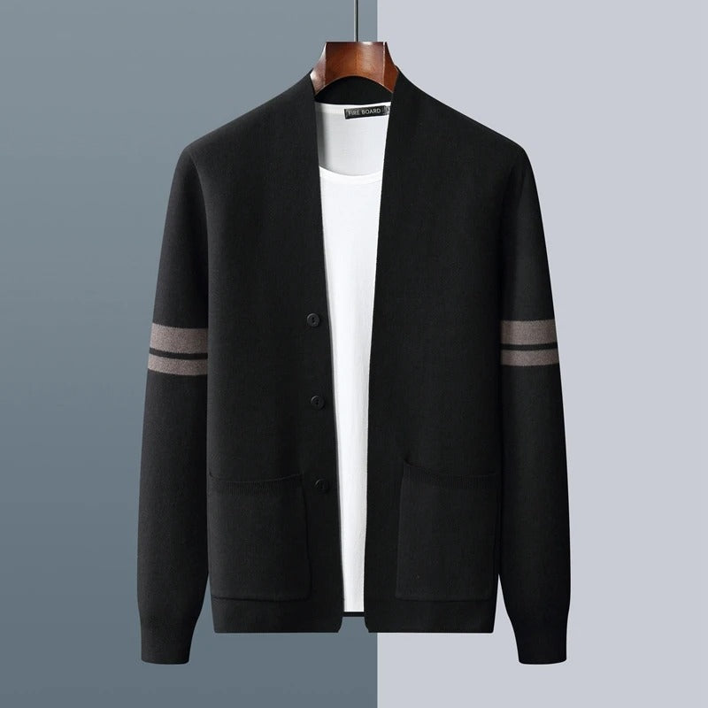 Aiden | Men’s Striped Pattern Open Front Cardigan