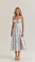 Aigerim | Women's Sleeveless Shoulder Straps Midi Dress