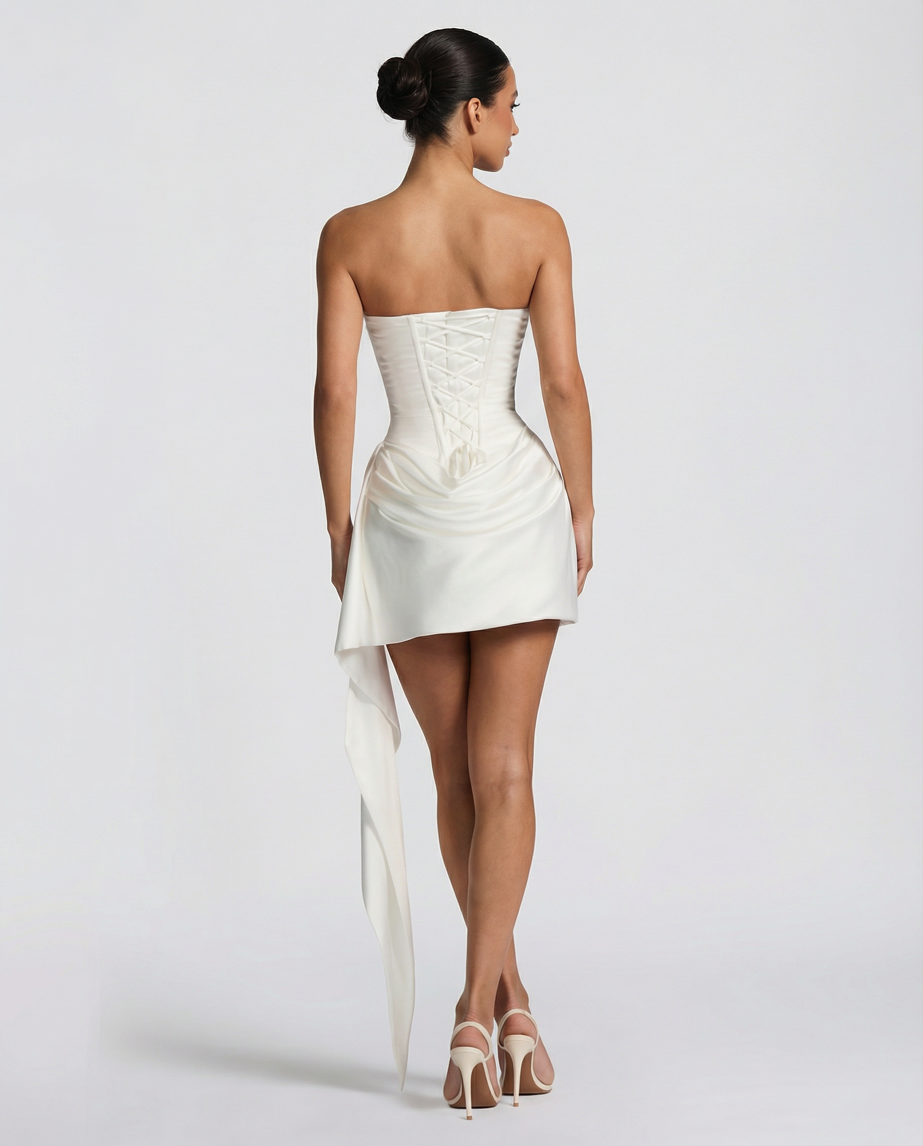 Ailish | Women's Draped Strapless Wedding Guest Mini Dress