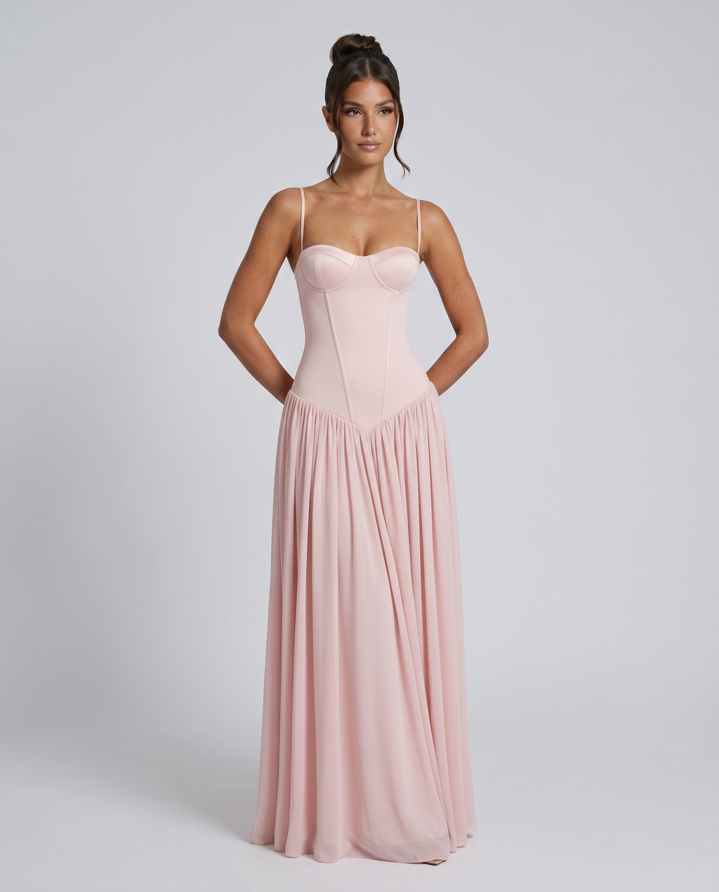 Ainslee | Women’s Sweetheart Neck Strappy Corset Maxi Dress