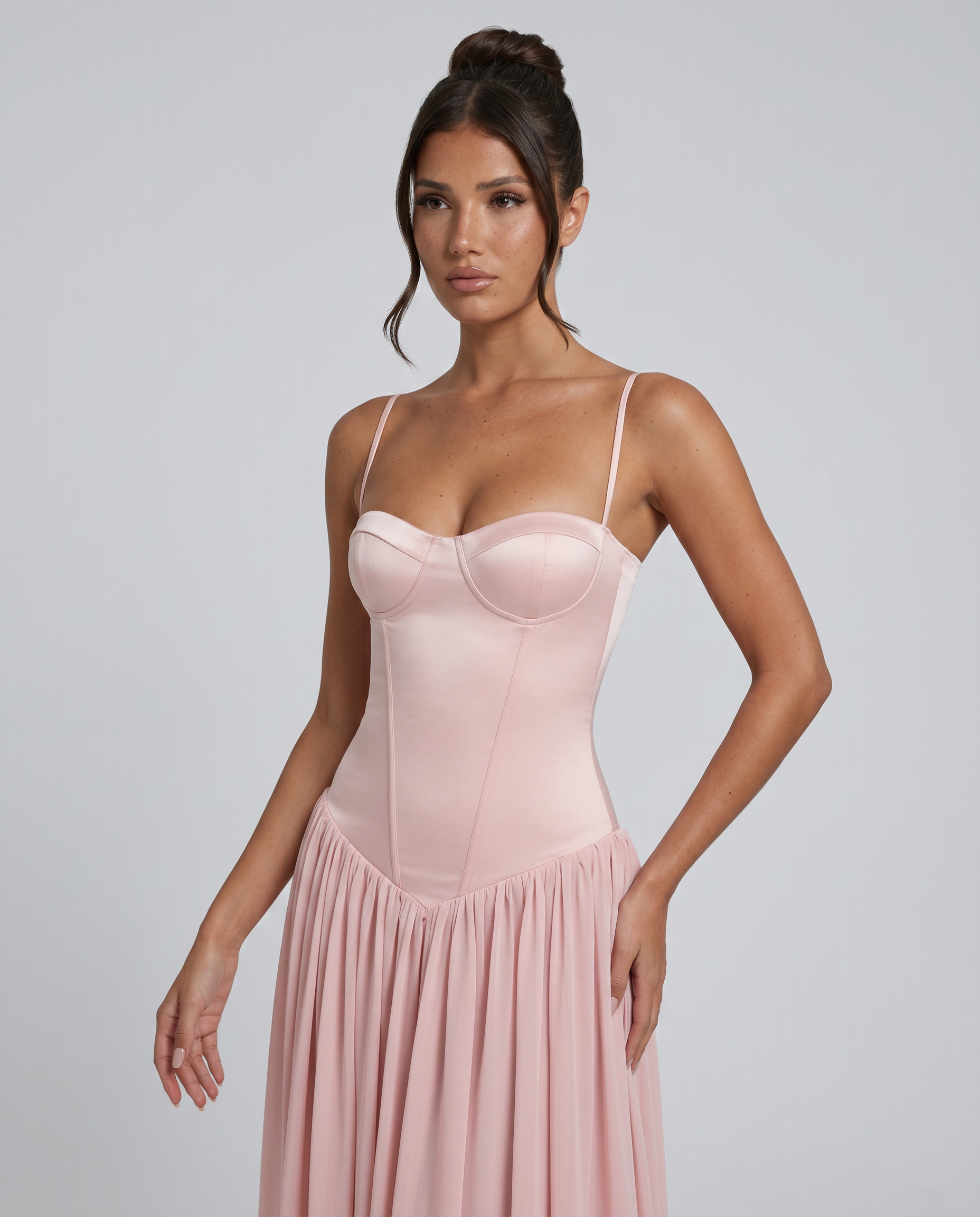 Ainslee | Women’s Sweetheart Neck Strappy Corset Maxi Dress