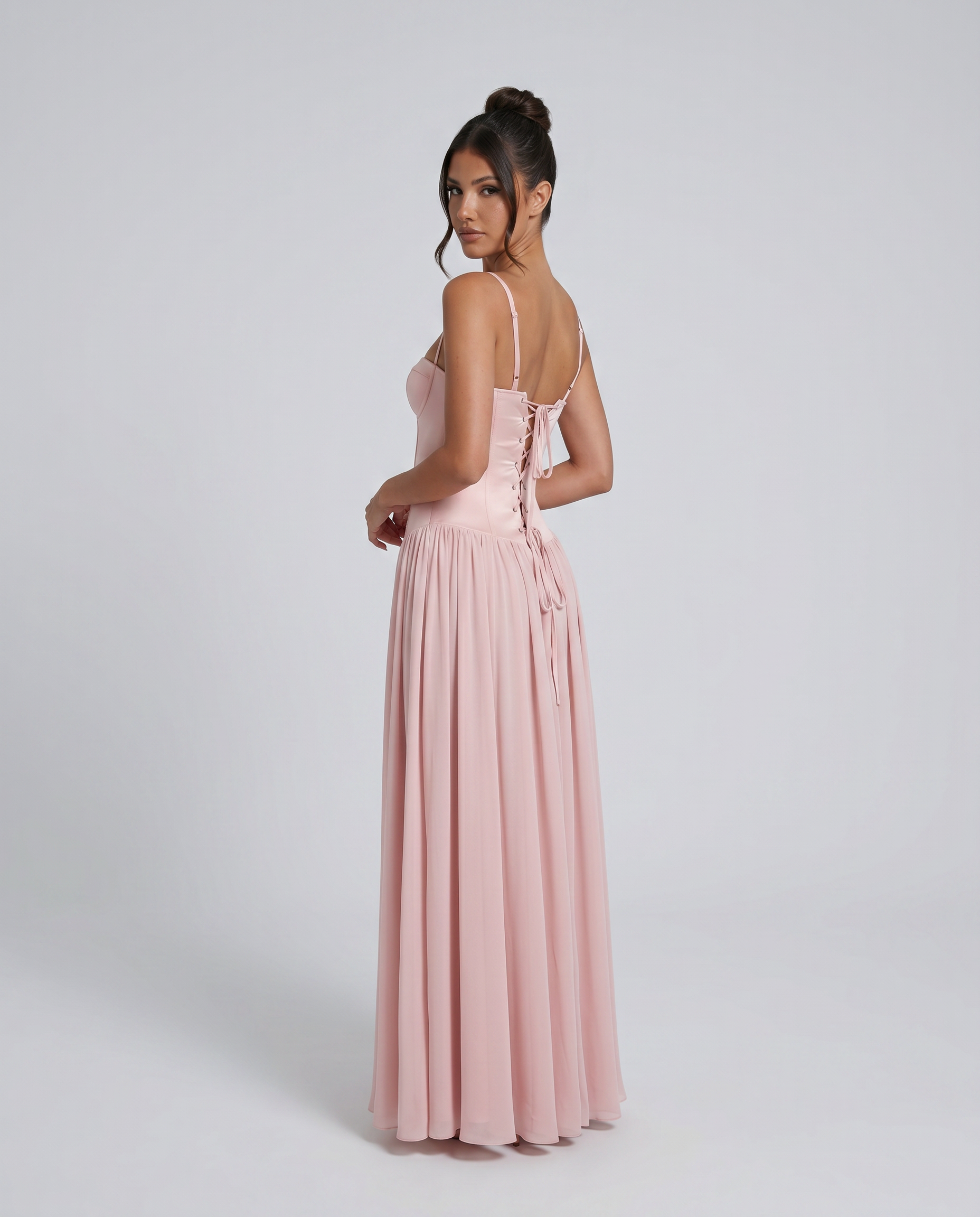 Ainslee | Women’s Sweetheart Neck Strappy Corset Maxi Dress