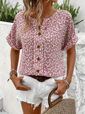 Ainsley | Women’s Notch Neck Floral Print Summer Top