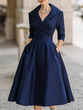 Aisha | Women’s V Neck A Line Event Midi Dress