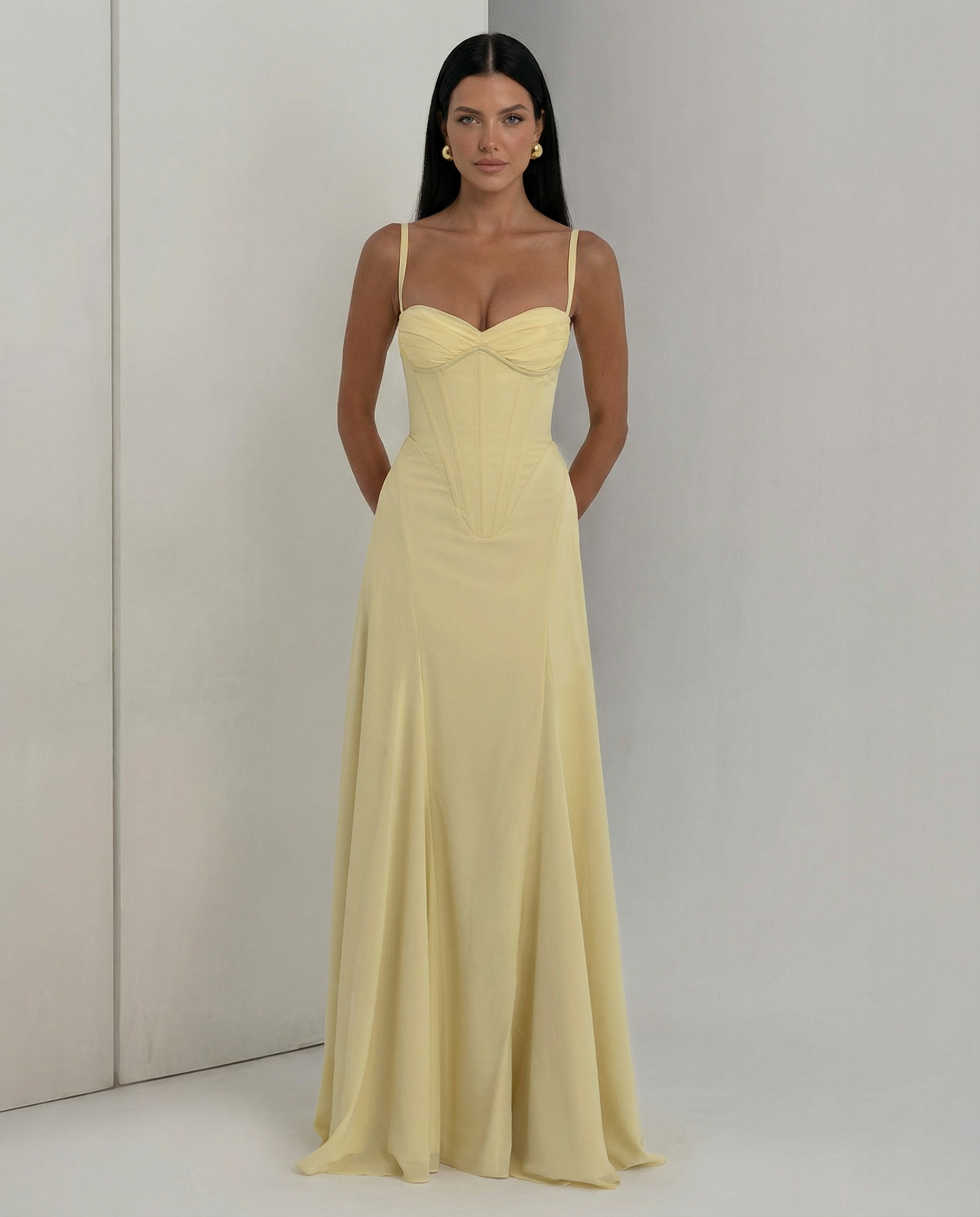 Akiko | Women's Sweetheart Neckline Maxi Wedding Guest Dress