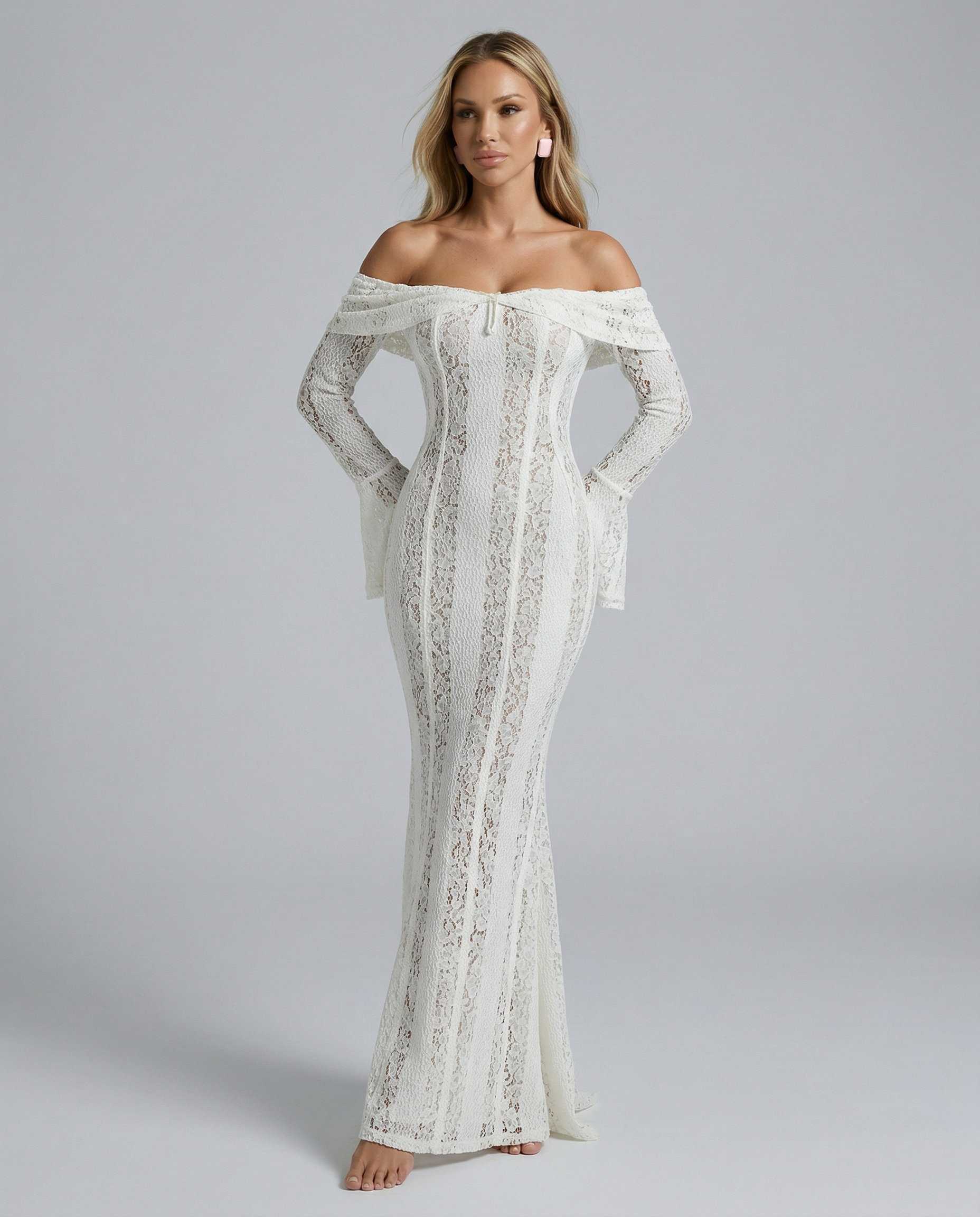 Akosua | Women's Long Sleeve Bodycon Wedding Guest Dress