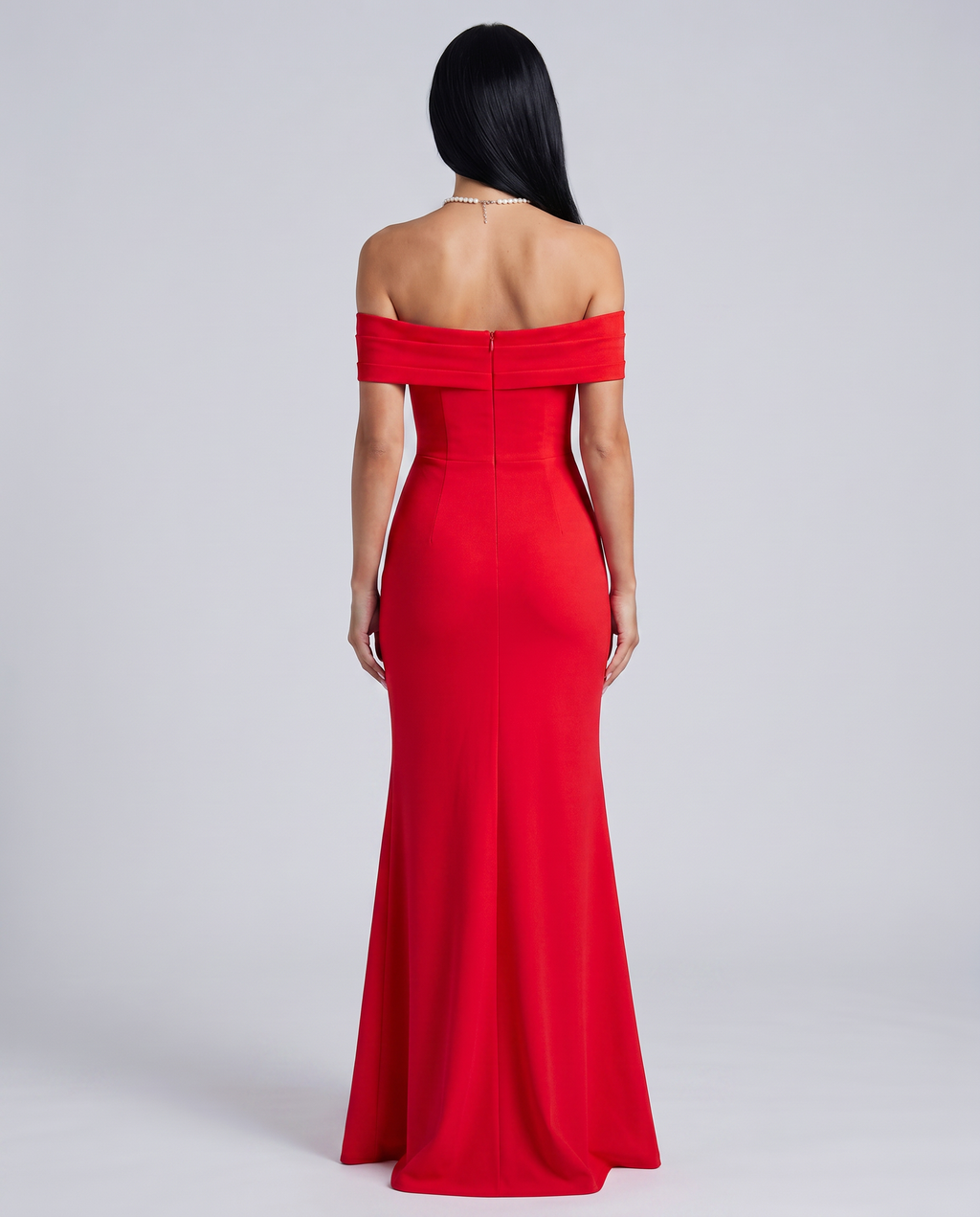 Alaine | Women's Draped Off Shoulder High Slit Maxi Dress