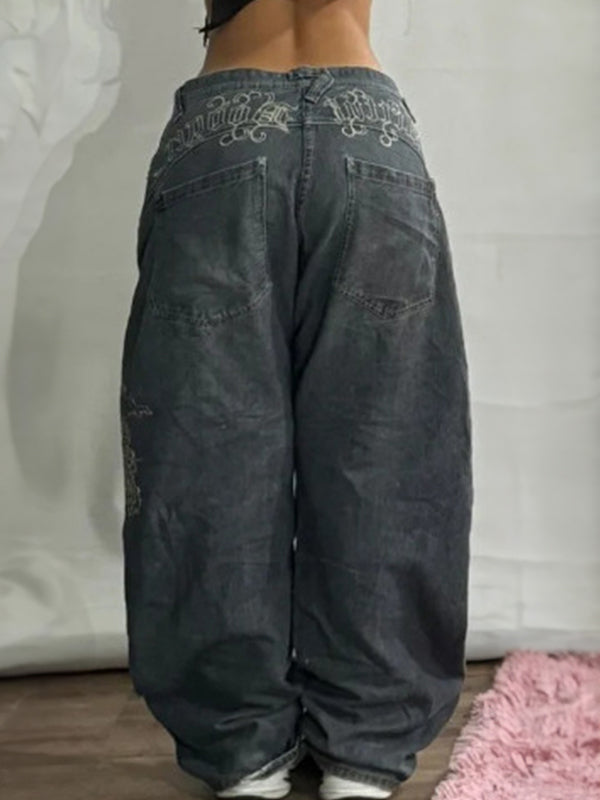 Alamea | Women's Mid Rise Baggy Black Jeans