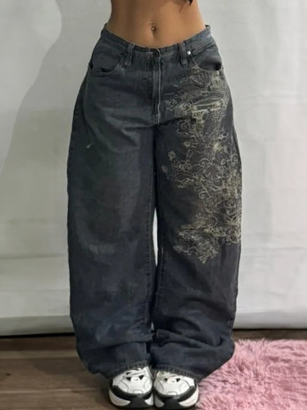 Alamea | Women's Mid Rise Baggy Black Jeans