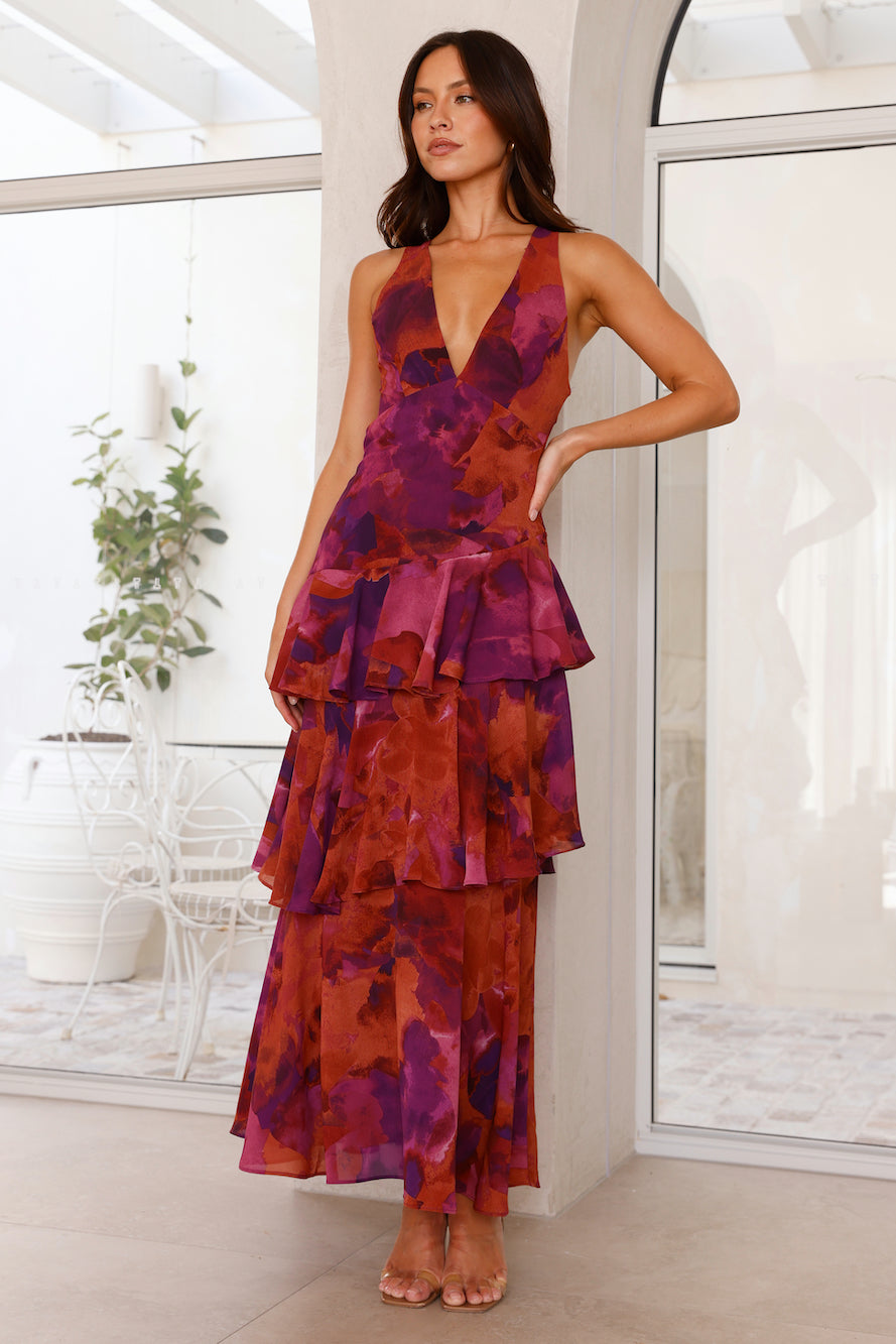 Alana | Women’s Floral Print Backless Wedding Guest Dress
