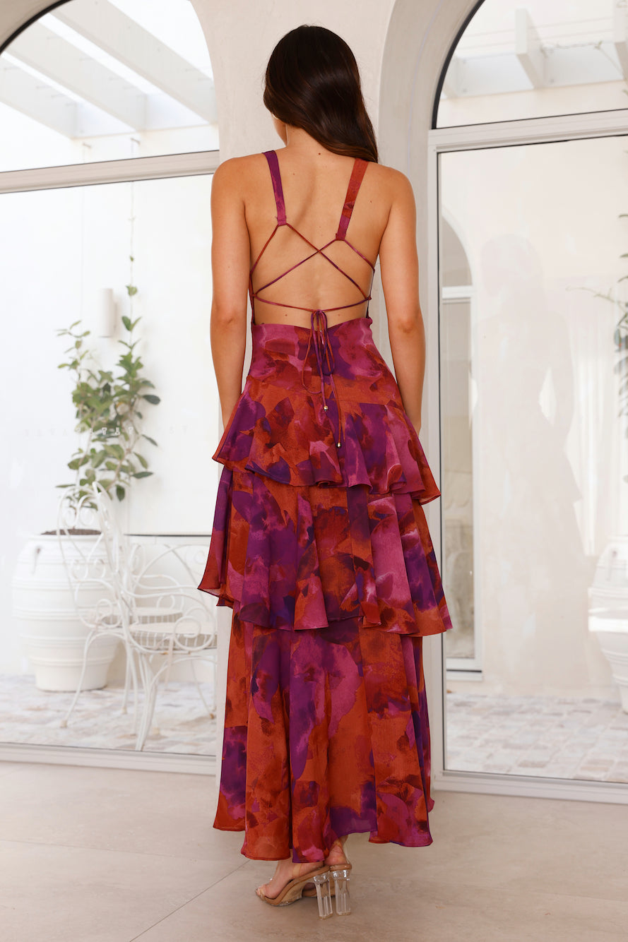 Alana | Women’s Floral Print Backless Wedding Guest Dress