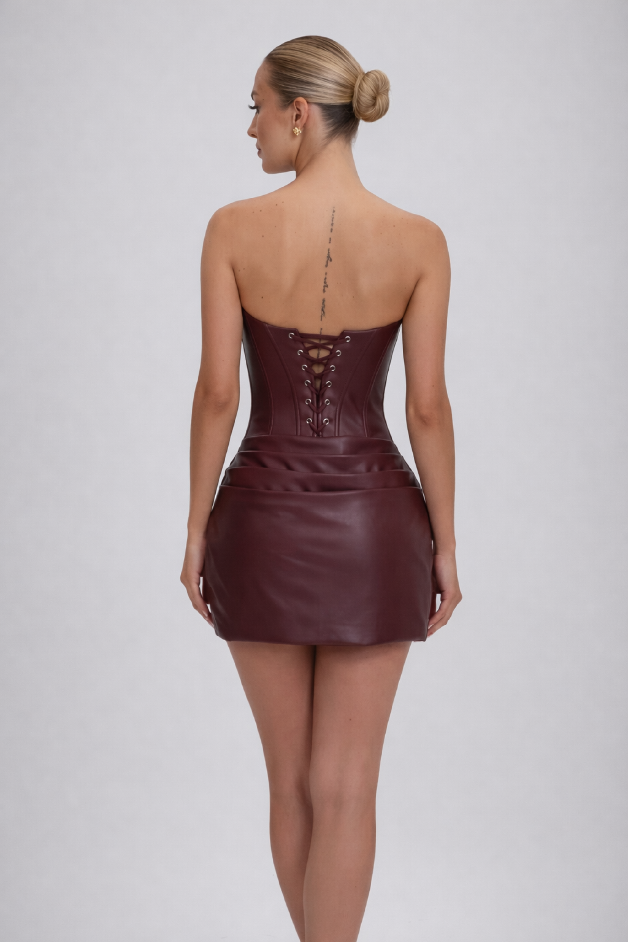 Alara | Women's Fitted Strapless Draped Grad Party Mini Dress