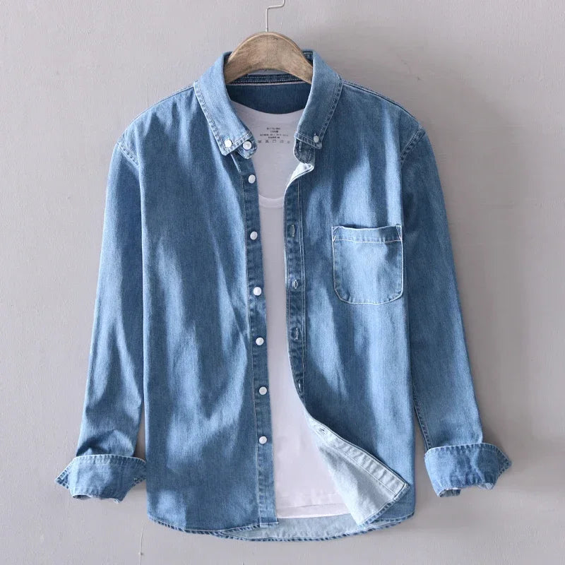 Alastair | Men’s Collared Button Down Summer Demin Shirt