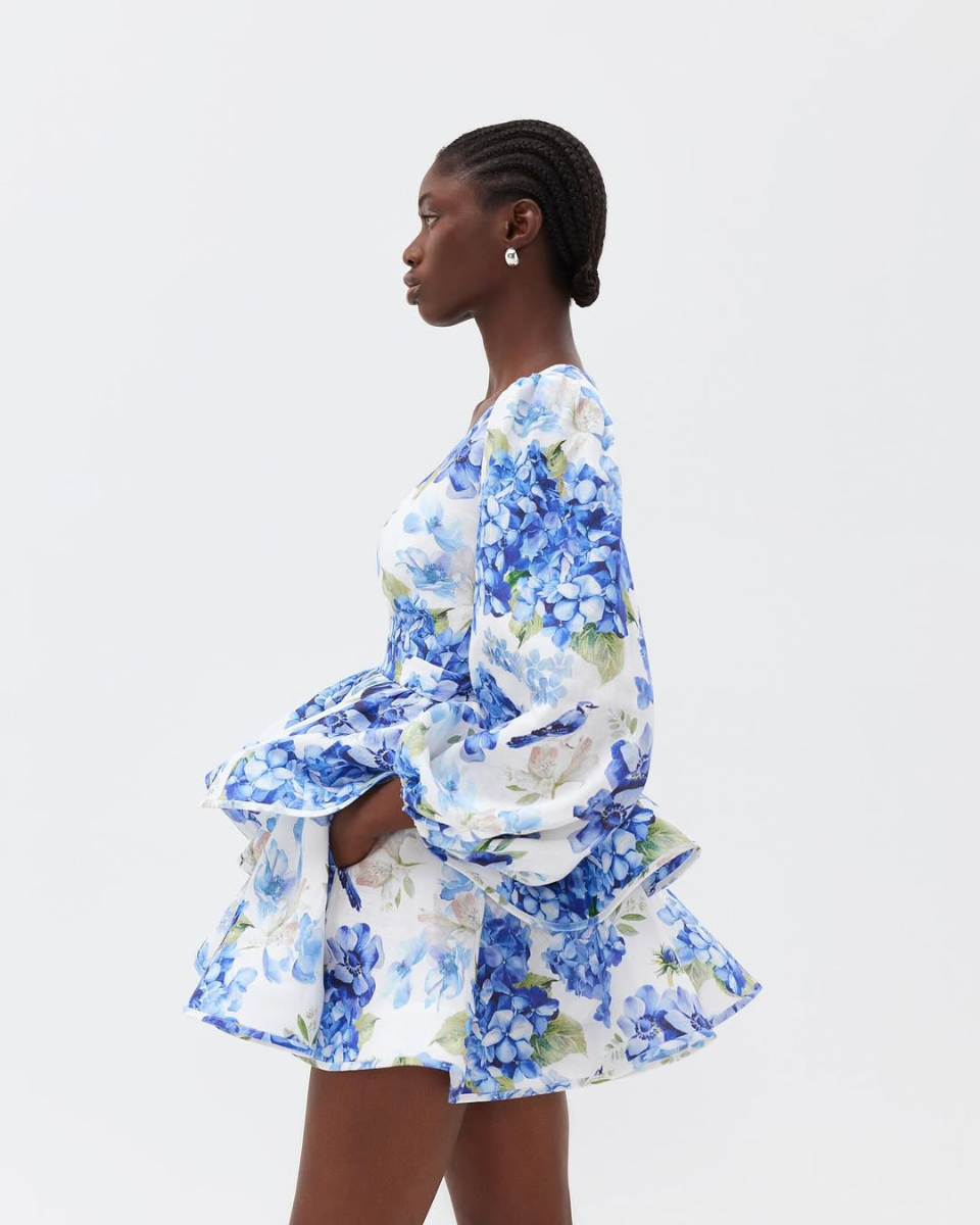 Albane | Women's Floral V Neck Wedding Guest Mini Dress