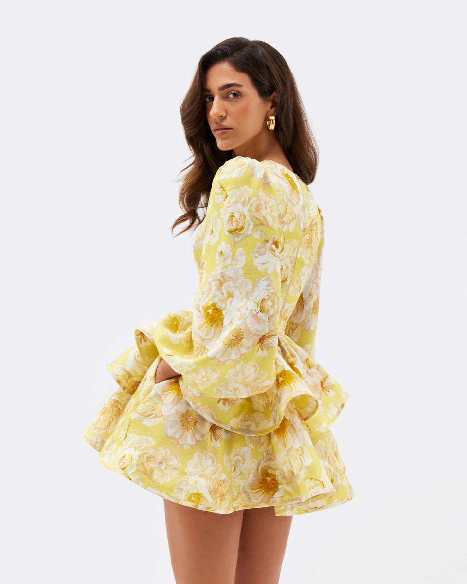 Albane | Women's Floral V Neck Wedding Guest Mini Dress