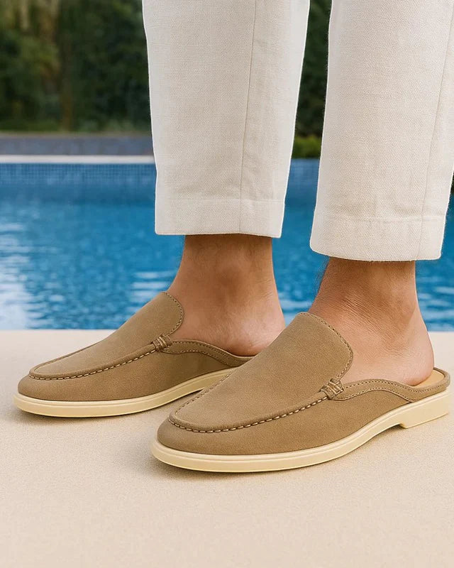 Albert | Men’s Round Toe Textured Slip On Mules
