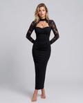 Albertine | Women's Fitted Long Sleeve High Neck Maxi Dress