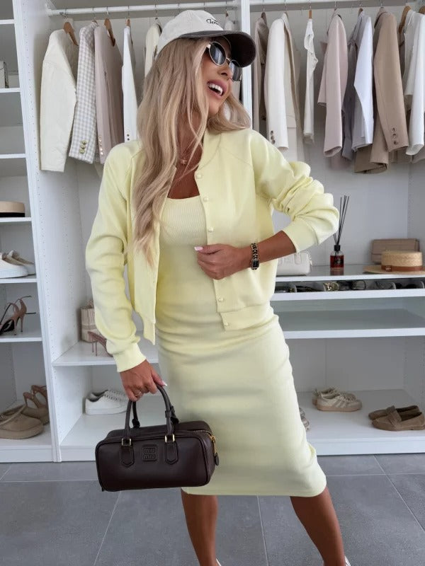 Aleen | Women's Buttoned Two Piece Summer Dress Set
