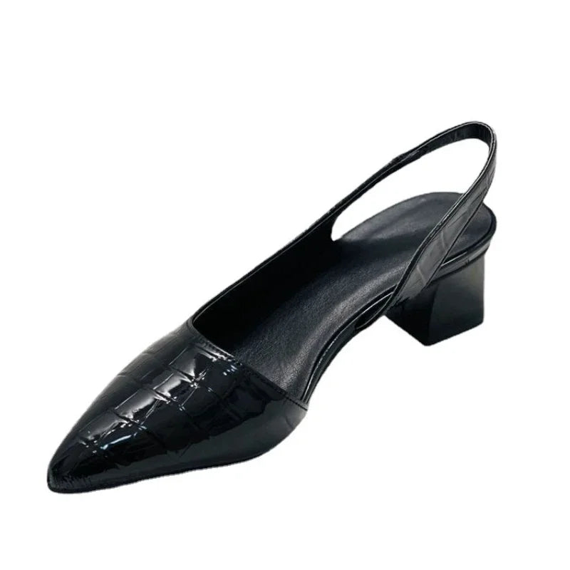 Alexa | Women’s Pointed Toe Block Heel Slingback Sandals