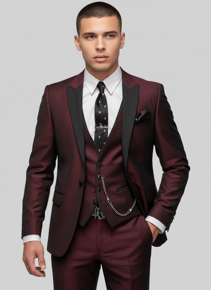 Alfred | Men’s Peak Lapel Three Piece Wedding Guest Suit