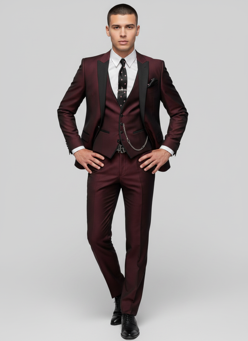 Alfred | Men’s Peak Lapel Three Piece Wedding Guest Suit
