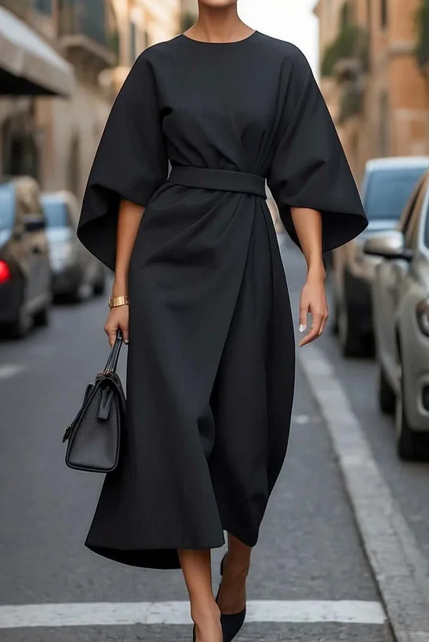 Alice | Women’s Flowy Belted Event Midi Dress