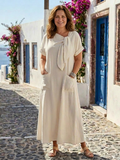 Alina | Women’s Short Sleeve Round Neck Maxi Dress