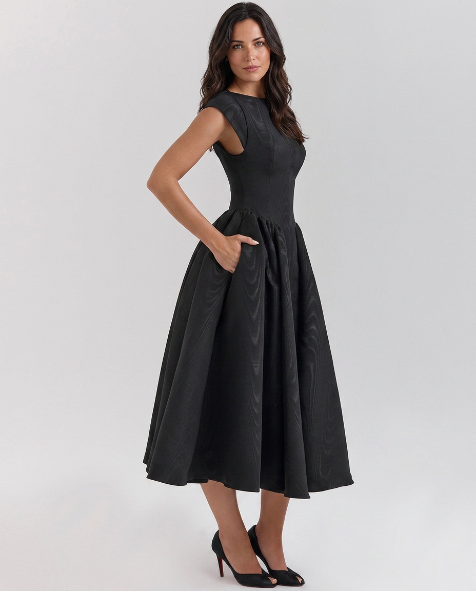 Aliona | Women's Fitted Sleeveless Flowy Wedding Guest Dress