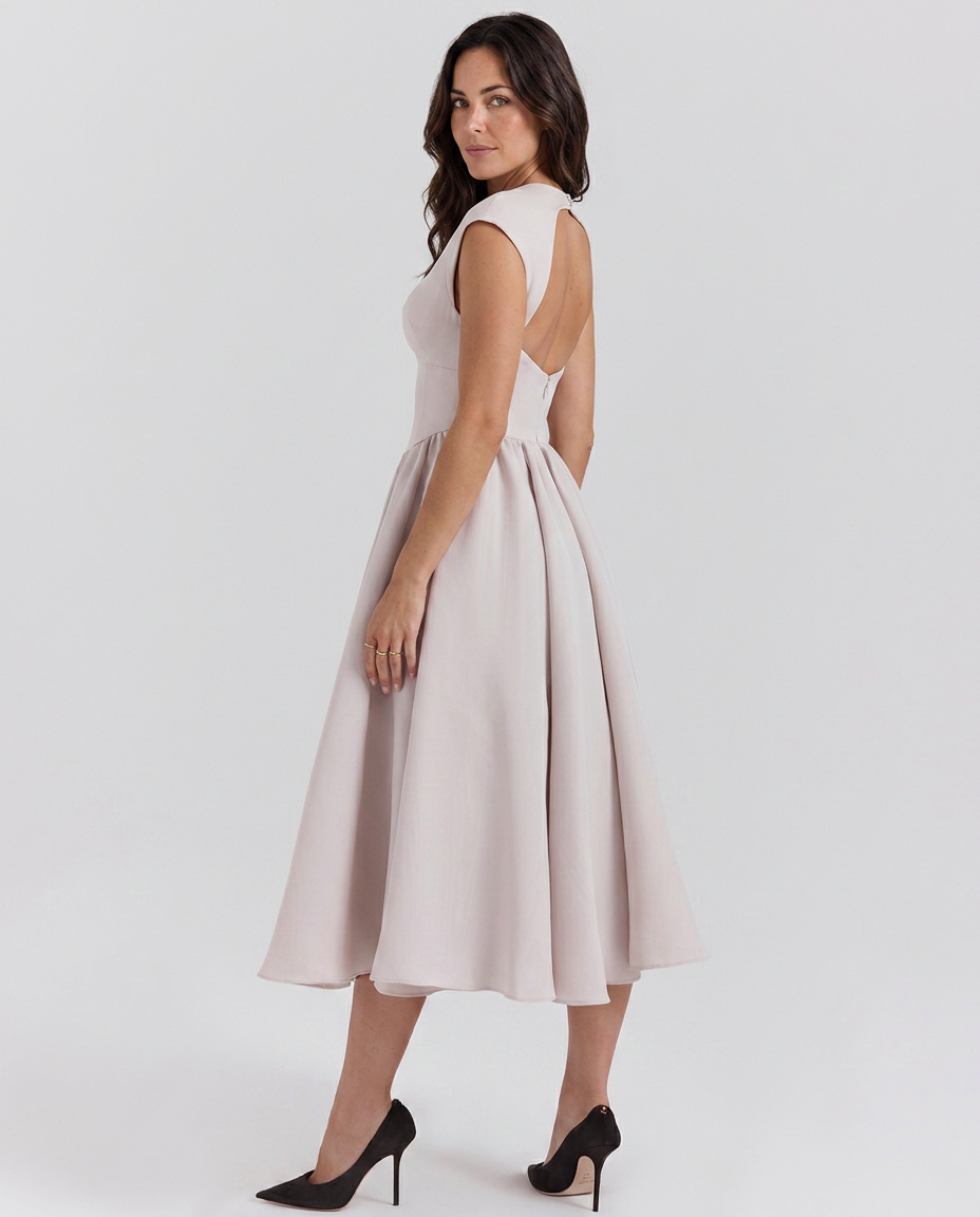 Aliona | Women's Fitted Sleeveless Flowy Wedding Guest Dress