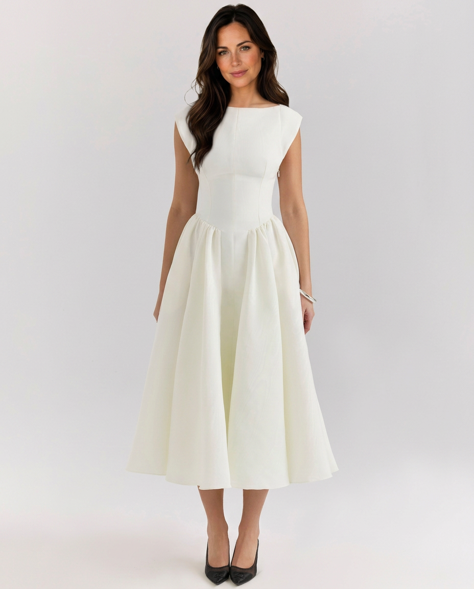 Aliona | Women's Fitted Sleeveless Flowy Wedding Guest Dress
