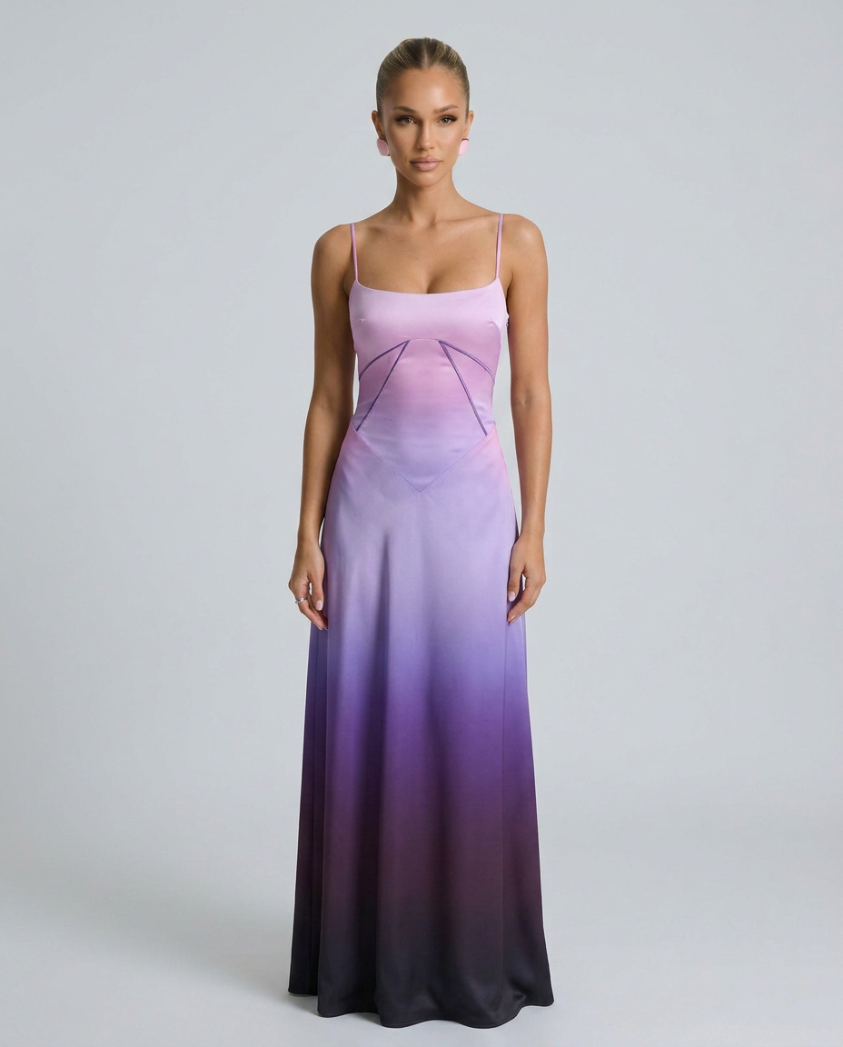 Alisar | Women's Square Neck Sleeveless Open Back Maxi Dress