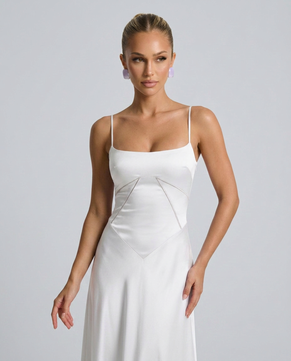 Alisar | Women's Square Neck Sleeveless Open Back Maxi Dress