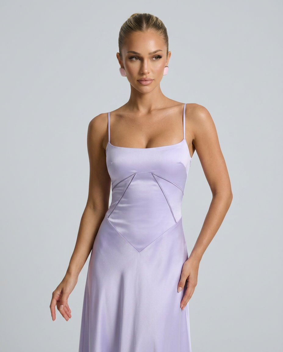 Alisar | Women's Square Neck Sleeveless Open Back Maxi Dress