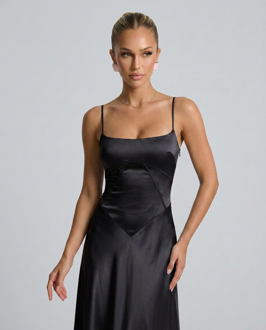 Alisar | Women's Square Neck Sleeveless Open Back Maxi Dress