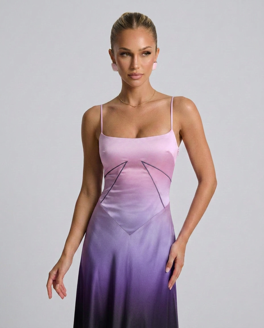 Alisar | Women's Square Neck Sleeveless Open Back Maxi Dress