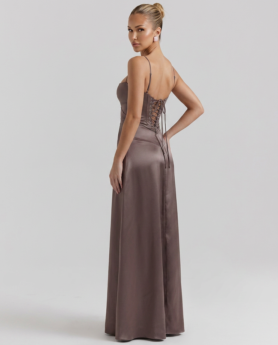 Alisar | Women's Square Neck Sleeveless Open Back Maxi Dress