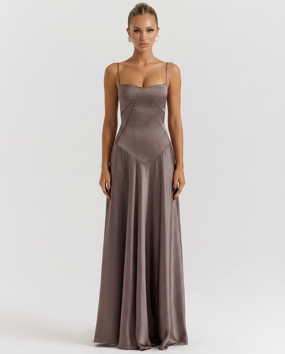 Alisar | Women's Square Neck Sleeveless Open Back Maxi Dress