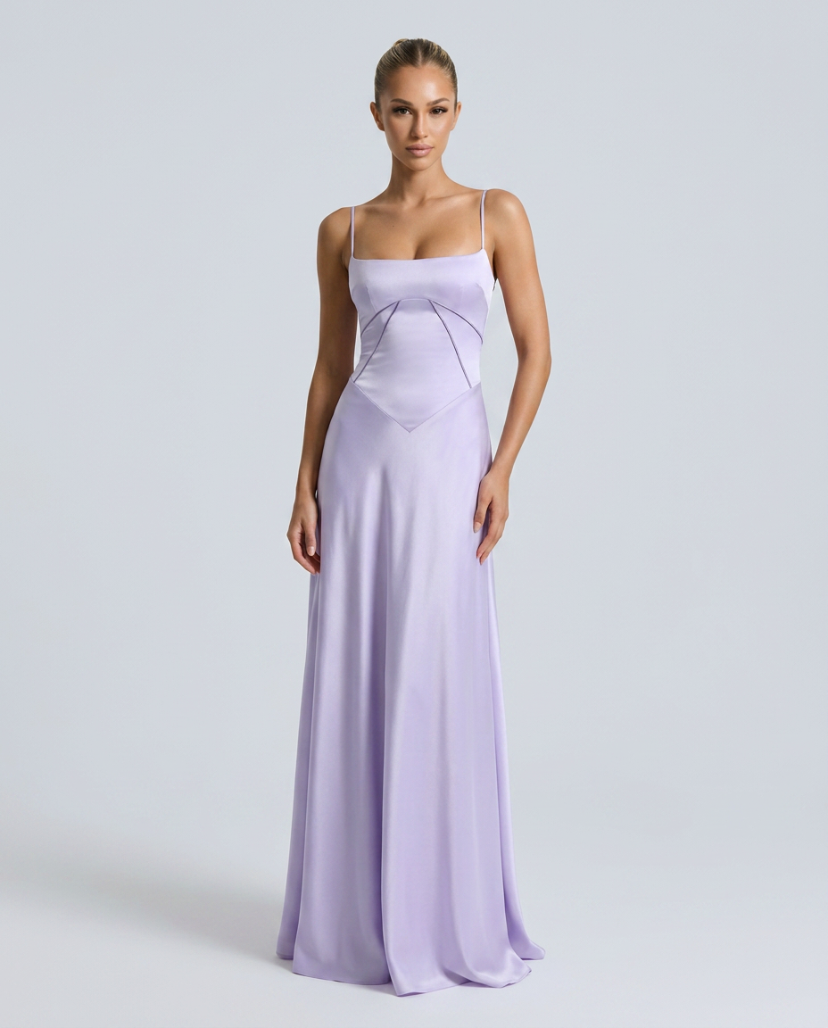 Alisar | Women's Square Neck Sleeveless Open Back Maxi Dress
