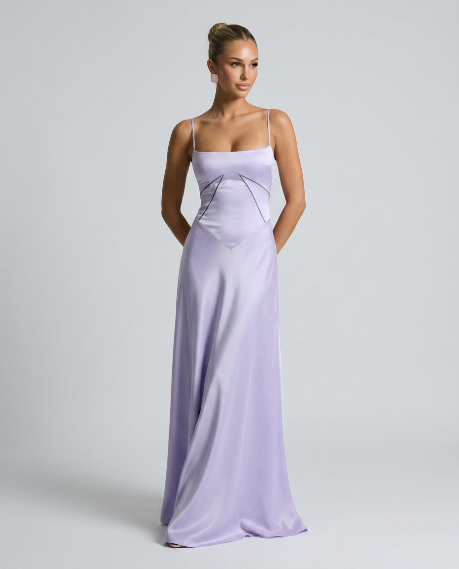Alisar | Women's Square Neck Sleeveless Open Back Maxi Dress