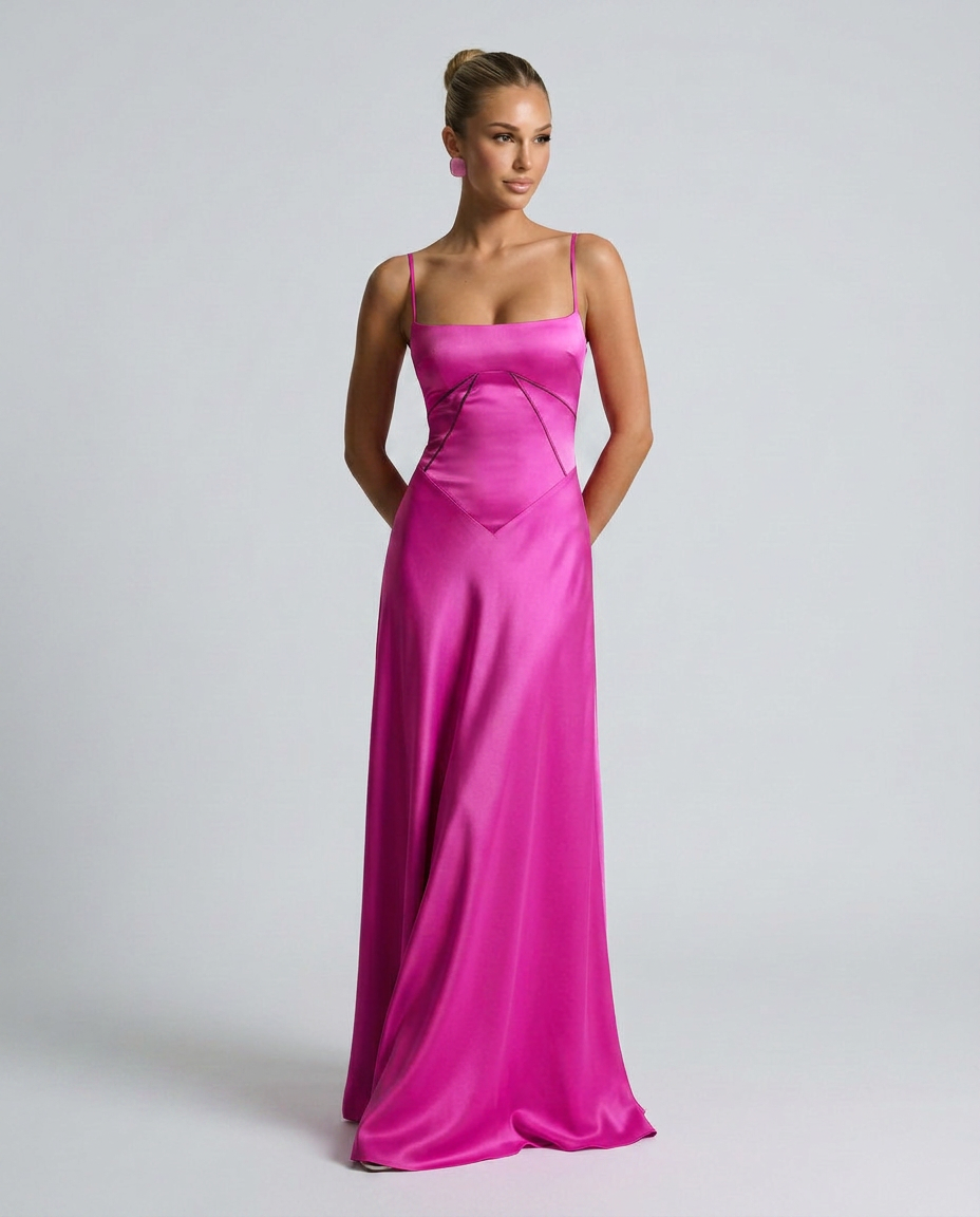 Alisar | Women's Square Neck Sleeveless Open Back Maxi Dress