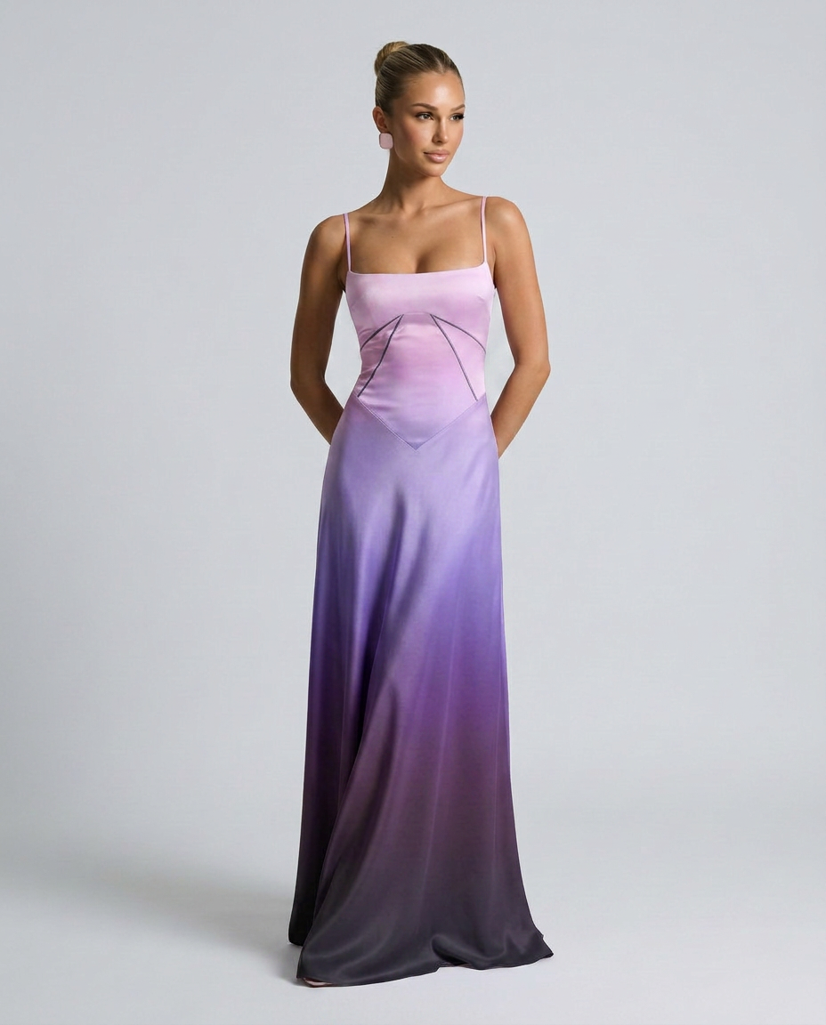 Alisar | Women's Square Neck Sleeveless Open Back Maxi Dress