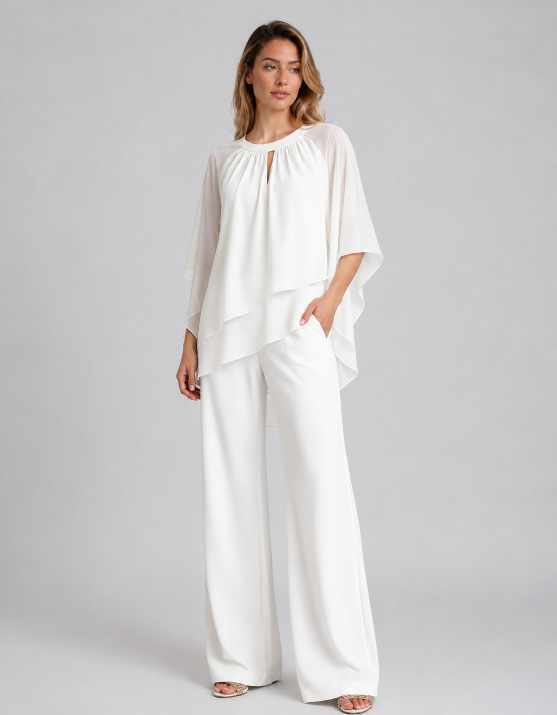 Alise | Women's Keyhole Neckline Flowy Two Piece Set