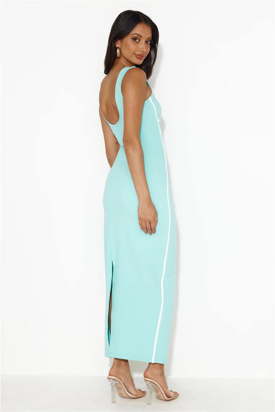 Alita | Women's Strappy Bodycon Sleeveless Scoop Neck Maxi Dress
