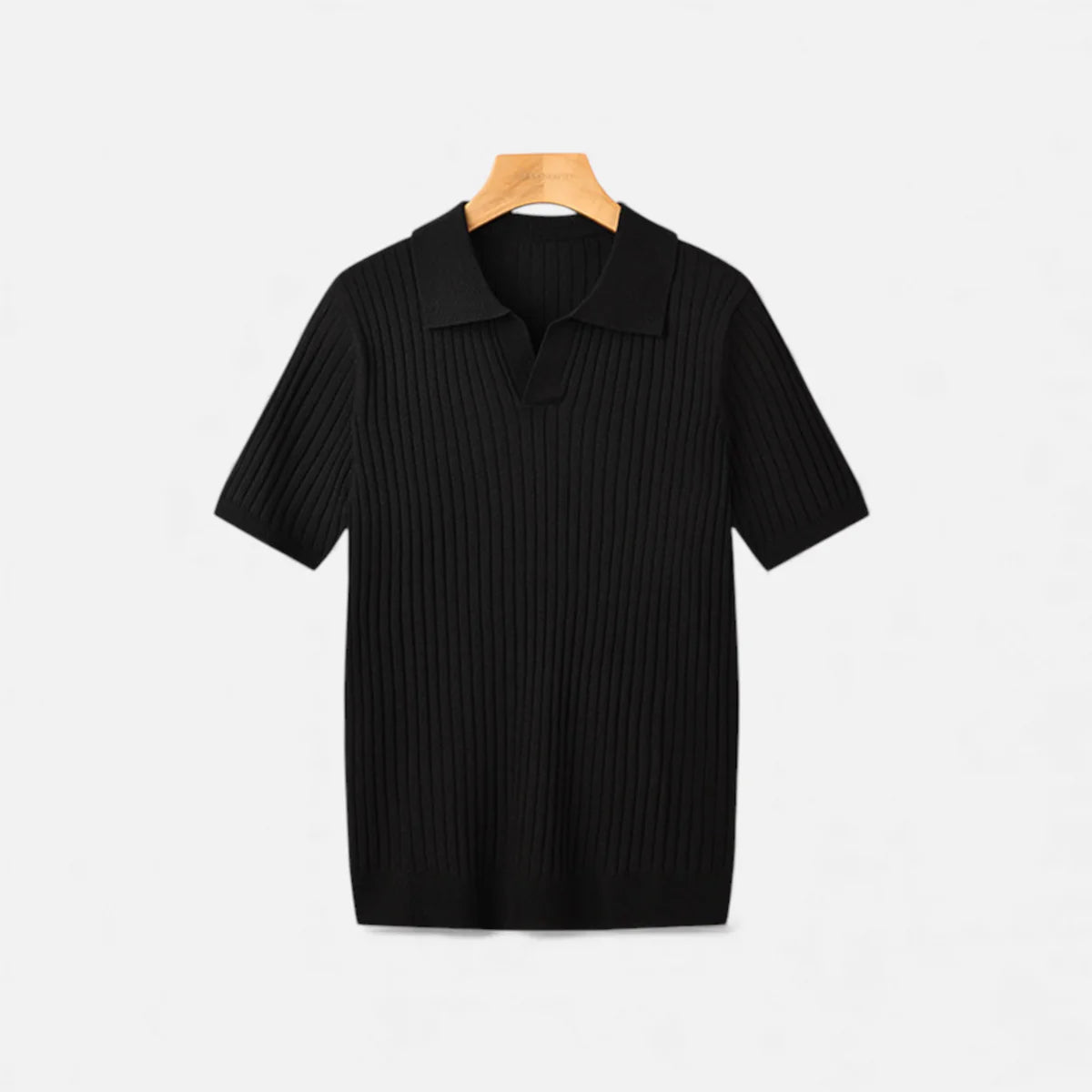 Allen | Men’s Short Sleeve Textured Ribbed Polo Shirt