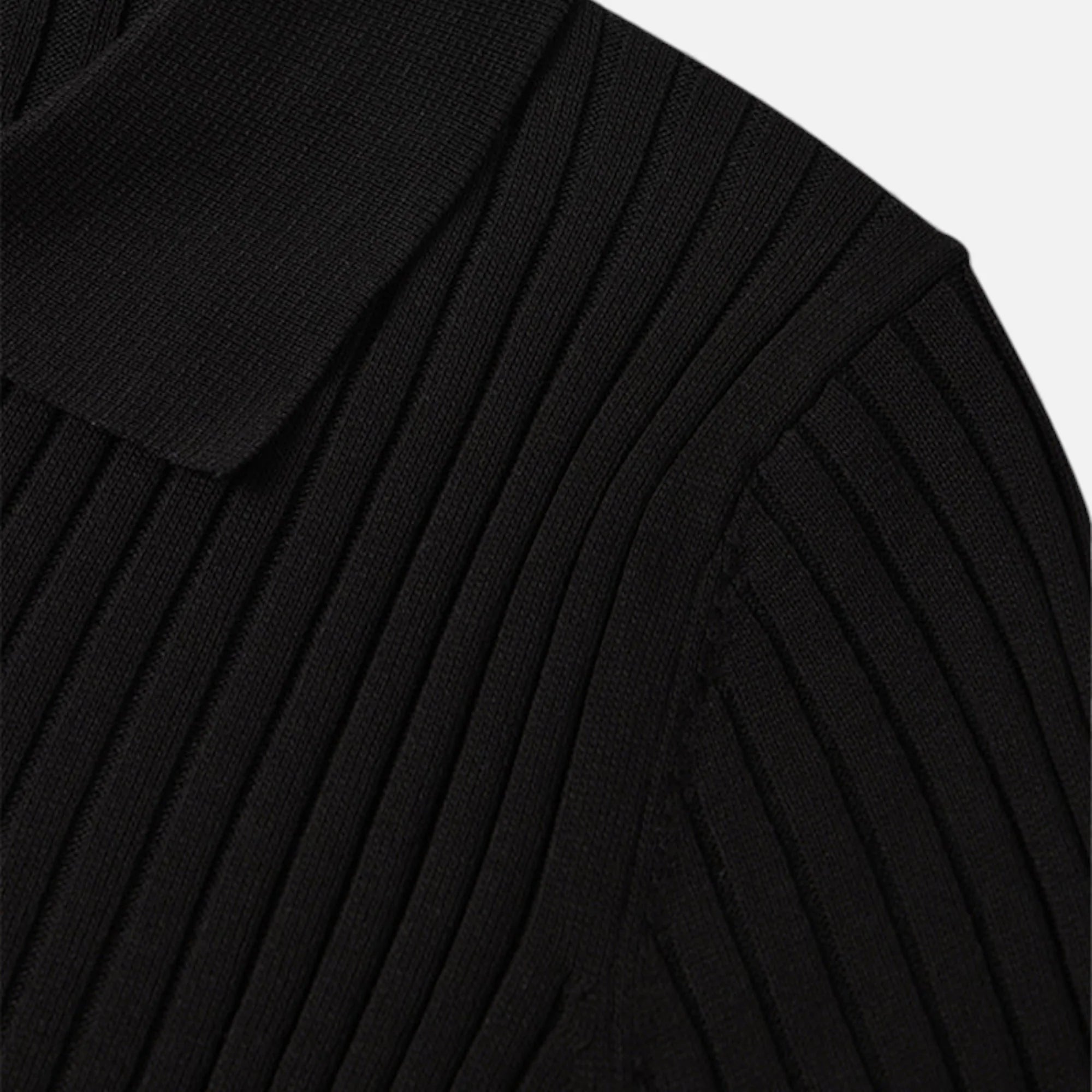 Allen | Men’s Short Sleeve Textured Ribbed Polo Shirt