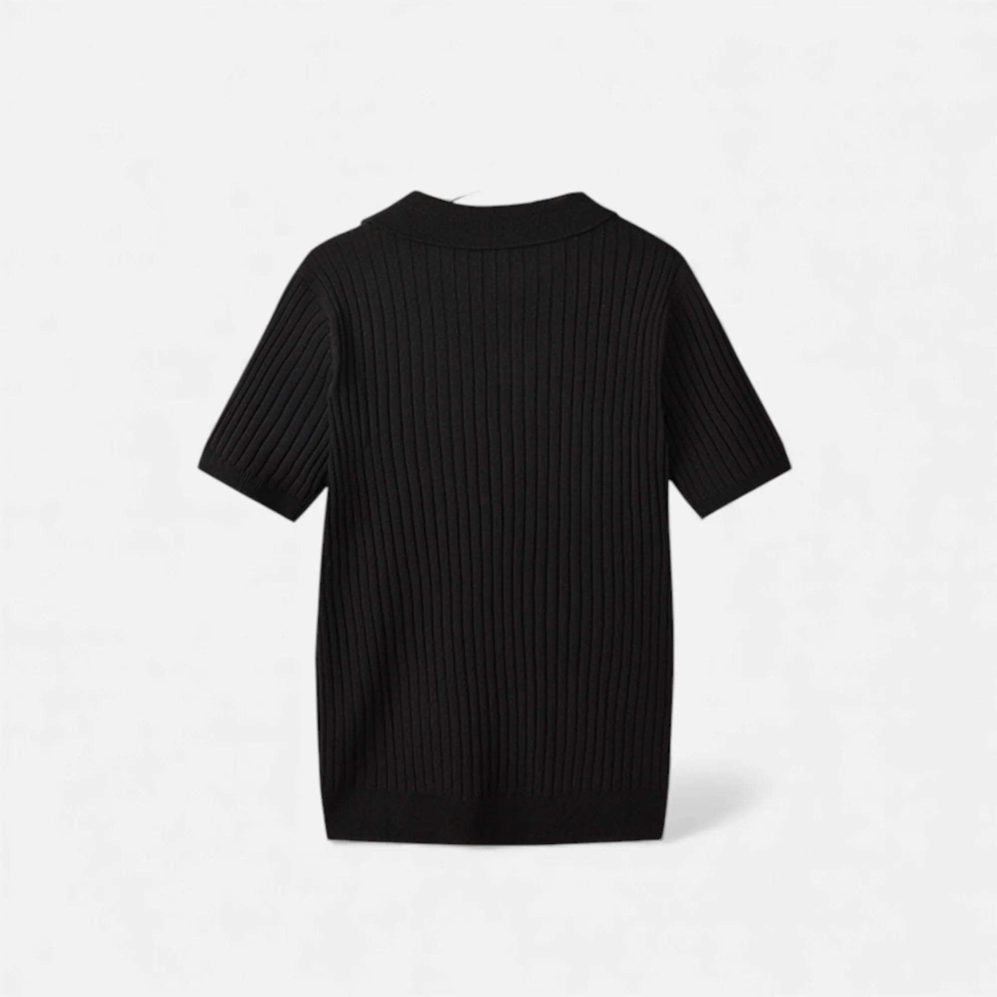 Allen | Men’s Short Sleeve Textured Ribbed Polo Shirt