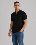 Allen | Men’s Short Sleeve Textured Ribbed Polo Shirt