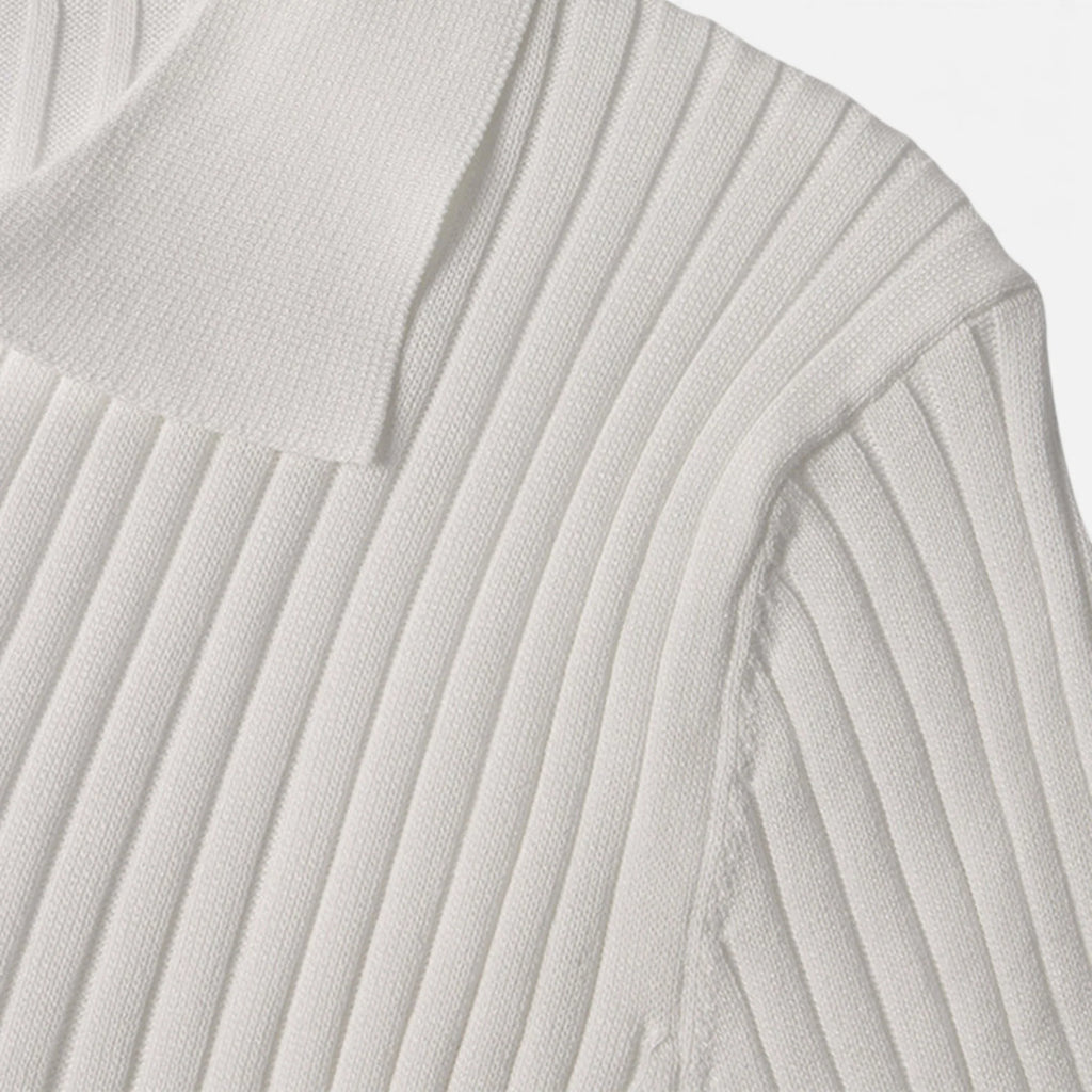 Allen | Men’s Short Sleeve Textured Ribbed Polo Shirt
