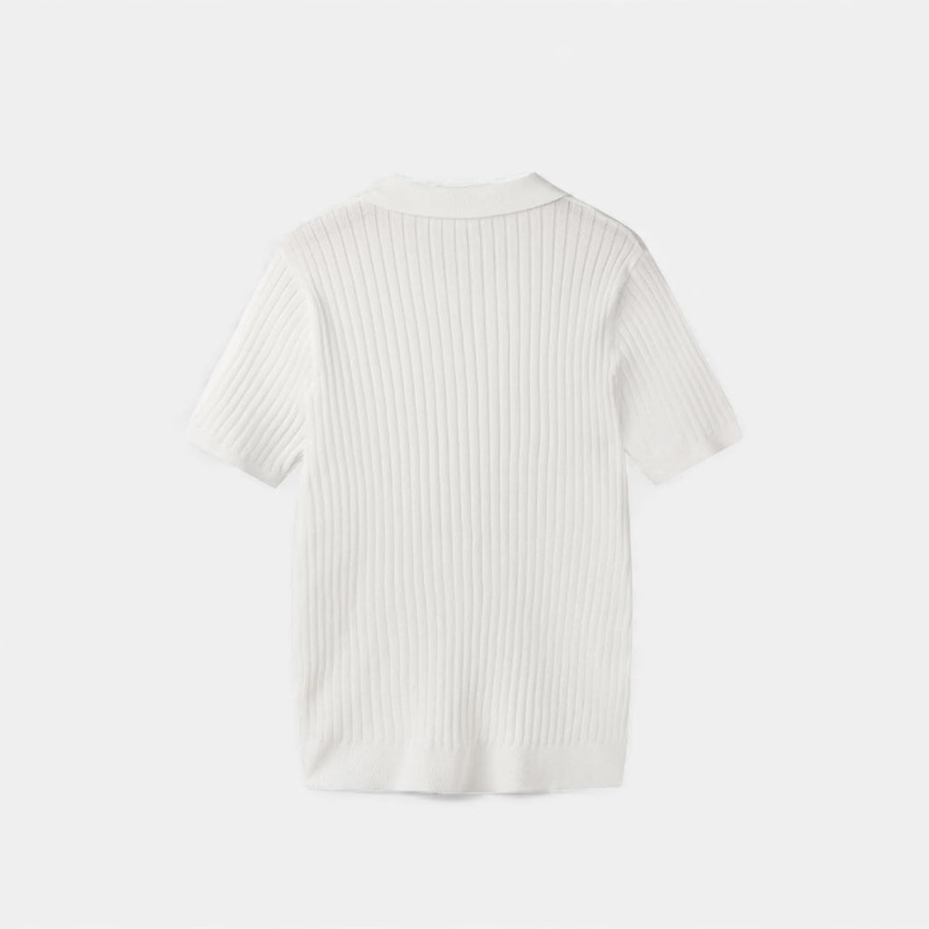 Allen | Men’s Short Sleeve Textured Ribbed Polo Shirt